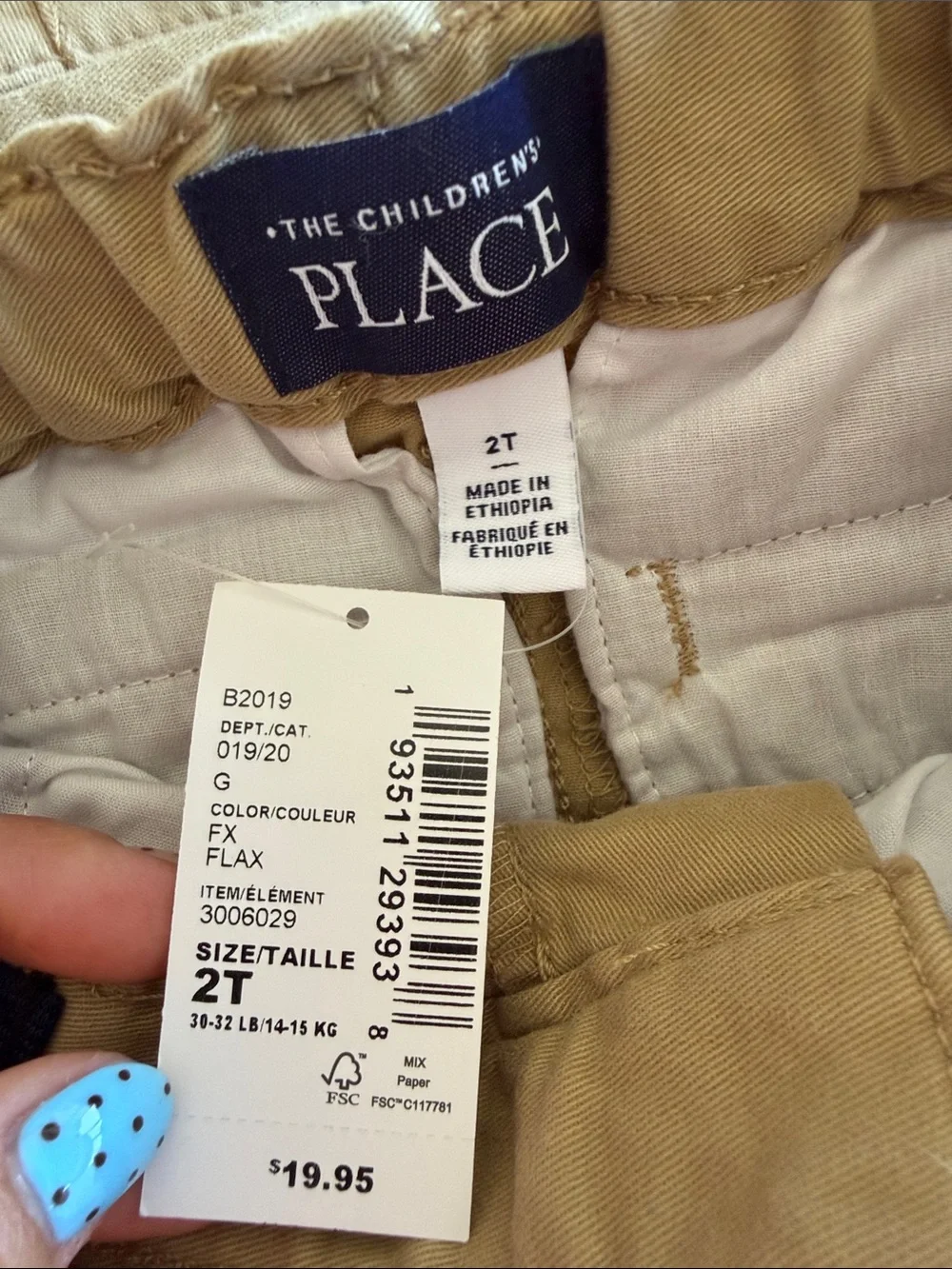 NWT The Children’s Place Toddler Boy Skinny Chino Pants Khaki Tan Size 2T